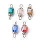 Glass Connector Charms PALLOY-JF02364-02-1