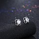 Exquisite 925 Sterling Silver Cubic Zirconia Stud Earrings EJEW-BB20096-3