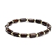 Natural Wood Tube Beads Stretch Bracelet BJEW-JB07091-4