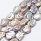 Hebras de perlas keshi de perlas barrocas naturales PEAR-K004-44-1