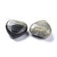 Piedra de amor de corazón de jaspe de hoja de plata negra natural G-K416-04C-01-2