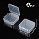 SUPERFINDINGS 5 Pack Clear Plastic Beads Storage Containers Boxes with Lids 9.5x9.5x3.5cm Small Square Plastic Organizer Storage Cases for Beads Jewelry Office Craft CON-WH0074-63E-2