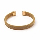 304 bracelet manchette ouvert en forme de chaînes à mailles plates en acier inoxydable pour femme BJEW-C0033-06G-2