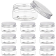 BENECREAT 10 Pack 2.8oz/80ml Column Plastic Clear Storage Containers Jars Organizers with Aluminum Screw-on Lids CON-BC0004-86-1