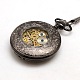 Steampunk alliage de bijoux pendentif rond et plat montres de poche mécanique WACH-M035-01B-3