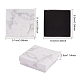 BENECREAT 8 Pack White Marble Effect Square Cardboard Jewellery Pendant Boxes Gift Boxes with Sponge Insert CBOX-BC0001-20-3