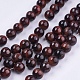 Natural Red Tiger Eye Stone Bead Strands X-G-R193-08-8mm-1