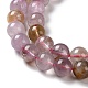 Fili di perle di quarzo rutilato viola naturale G-M427-A01-02-4