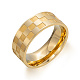 ステンレス鋼の指輪  長方形の模様  ゴールドカラー  usサイズ9（18.9mm） HC9665-3-1