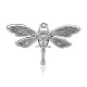 Antikes Silber überzogene Legierung Emaille Libelle Anhänger ENAM-J028-08AS-2