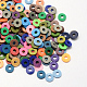 Flat Round Eco-Friendly Handmade Polymer Clay Bead Spacers CLAY-R068-4.0mm-01-1