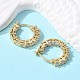 Латунные серьги-кольца из прозрачного кубического циркония EJEW-K083-42G-5