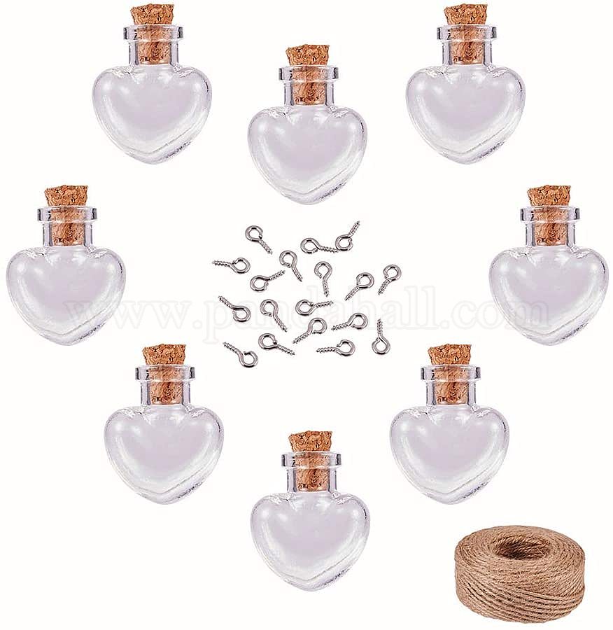 Shop PandaHall Elite 20pcs Mini Heart Glass Jars Bottles with Cork