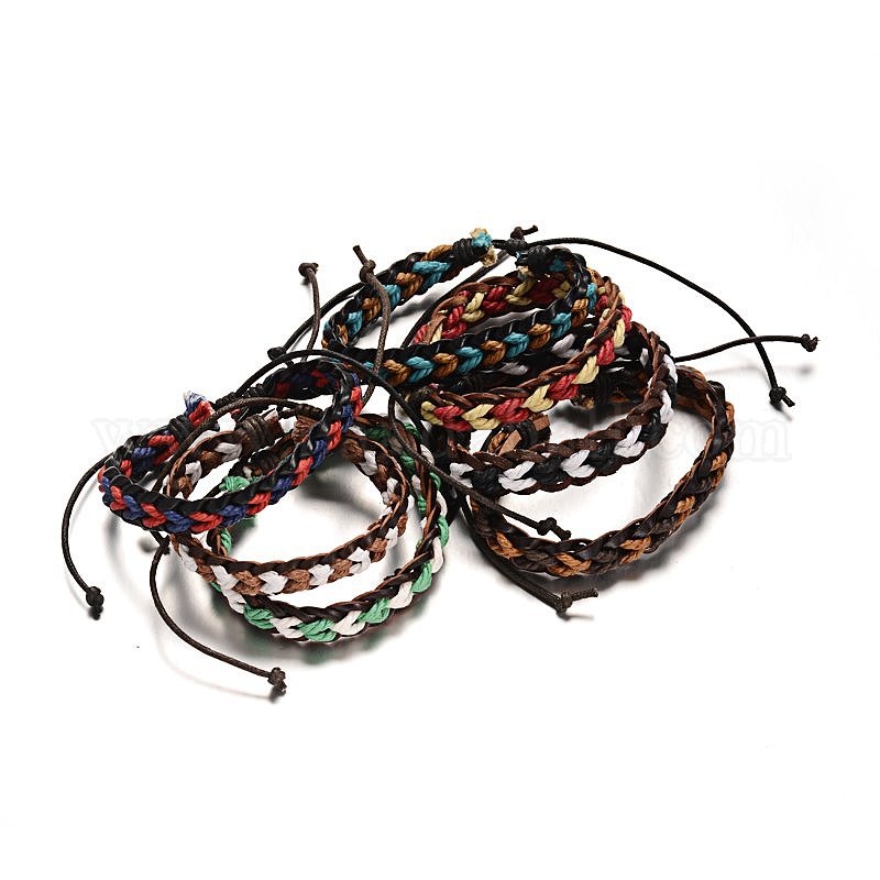Wholesale Adjustable Braided Leather Cord Bracelets