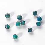 Perles d'agate naturelles, teints et chauffée, facette, ronde, vert de mer, 5mm, Trou: 1mm
