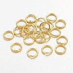 Goldene Farbe Messing Ringe springen, cadmiumfrei und bleifrei, offene Ringe springen, 18 Gauge, 7x1 mm, Innendurchmesser: 5 mm, ca. 80 Stk. / 10 g