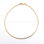 Casual Style 304 Stainless Steel Snake Chain Choker Necklaces, with Lobster Claw Clasps, Golden, 17.7 inch(45cm)