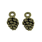 Pine Cone Tibetan Style Alloy Pendants, Cadmium Free & Lead Free, Antique Bronze, 13x7x5mm, Hole: 1.5mm, about 1200pcs/1000g