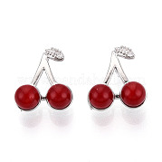 Подвески из латуни с микропаве из кубического циркония и смолы KK-T074-65P