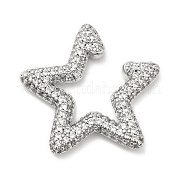 Серьги-каффы со звездами и кристаллами EJEW-D059-06P-02