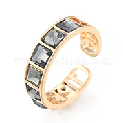Brass Number Hollow Open Cuff Ring RJEW-N039-10LG