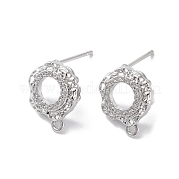 Brass Micro Pave Cubic Zirconia Stud Earring Findings KK-E107-18P