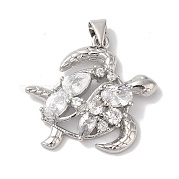Подвески из латуни и прозрачного циркония с покрытием стойки KK-L216-057P