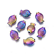Rack Plating Rainbow Color Alloy Beads PALLOY-S180-331