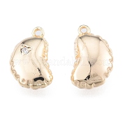 Brass Micro Pave Clear Cubic Zirconia Charms KK-N216-559LG