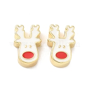 Рождественские латунные эмалевые бусины KK-I474-G14