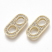 Brass Micro Pave Cubic Zirconia Links/Connercots KK-S356-053G-NF