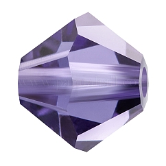 Cuentas de cristal preciosa®, cristal checo, bicono(451 69 302 rondelle), 20410 tanzanita, 4mm, agujero: 0.8 mm