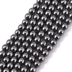 Non magnetici perle ematite sintetico fili, tondo, 4mm, Foro: 1 mm, circa 95~102pcs/filo, 15 pollice