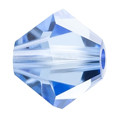 Cuentas de cristal preciosa®, cristal checo, bicono(451 69 302 rondelle), 30020 zafiro claro, 3mm, agujero: 0.8 mm