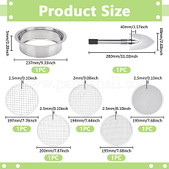 Набор из 6 сита для садовой почвы из нержавеющей стали&nbsp;AJEW-UN0002-81