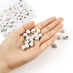 80шт 8 цвета рождественские непрозрачные стеклянные бусины&nbsp;EGLA-YW0001-03