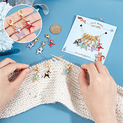 Кулон из сплава эмали с замком в виде оленя маркеры петель HJEW-AB00054