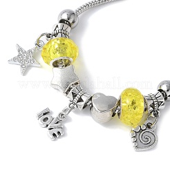 Bracelets à breloques en perles européennes en laiton&nbsp;BJEW-JB11586-01