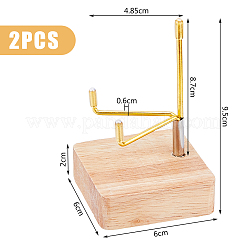 Cavalletti espositori quadrati in legno di cristallo con supporto in ferro&nbsp;ODIS-WH0038-28B-G