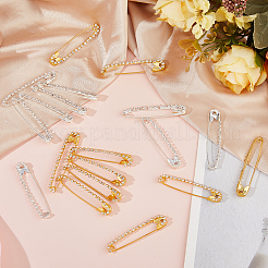 20шт брошь-булавка из сплава 2 цветов со стразами SJEW-FH0001-04