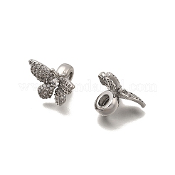 Messing Micro Pave klare Zirkonia europäische Perlen&nbsp;KK-Z126-23P