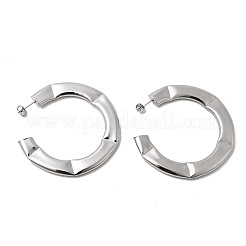 C-образные латунные серьги-гвоздики&nbsp;EJEW-K309-19P