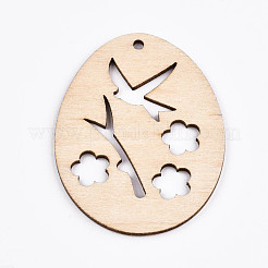 Grands pendentifs en bois naturel non teint&nbsp;WOOD-S058-007