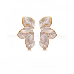 Серьги-гвоздики из нержавеющей стали 304 в форме лепестков&nbsp;EJEW-D347-01G