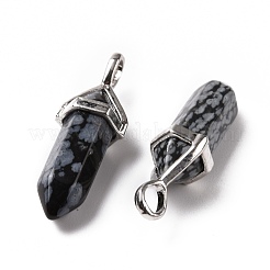 Подвески из натурального снежного обсидиана G-K329-65P