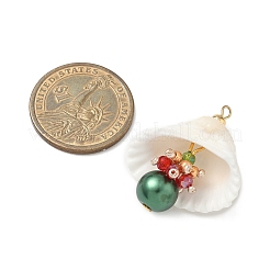 Подвески из натуральной ракушки и круглого стекла&nbsp;PALLOY-MZ00912-08