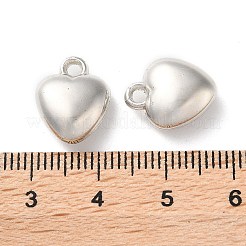 CCBプラスチックペンダント  ハートチャーム  プラチナ  14x11x5.5mm  穴：1.8mm&nbsp;CCB-C001-09C-P