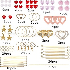 DIY-Sets zum Basteln von Ohrringen mit Herzmotiven&nbsp;DIY-SC0001-42