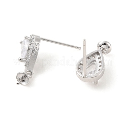 Серьга-гвоздик из латуни с микропаве из кубического циркония KK-C021-13P