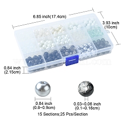 375шт 15 стиля имитация нефрита и жемчуга и выпечки окрашенные стеклянные бусины GLAA-FS0001-34